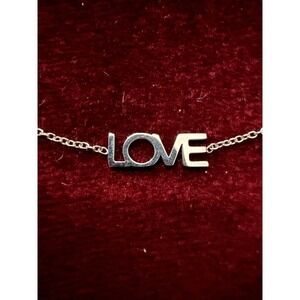 Maya Brenner Designs LOVE Bracelet-SILVER Tone Adjustable Links Dainty 7-8"